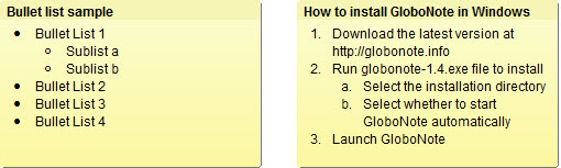 Bullet List and Numbered List