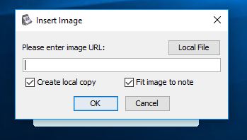 screenshot of insert image window