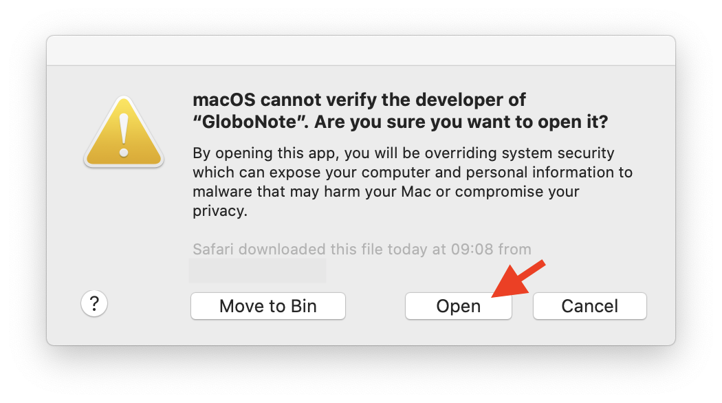 macOS open GloboNote