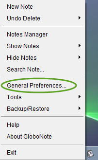 Open General Preferences
